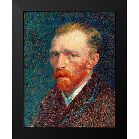 Self-Portrait (1887) Black Modern Wood Framed Art Print by Van Gogh, Vincent