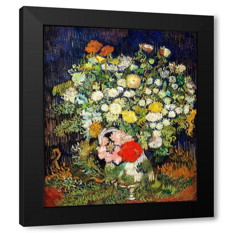 Bouquet of Flowers in a Vase (1890)Â  Black Modern Wood Framed Art Print with Double Matting by Van Gogh, Vincent