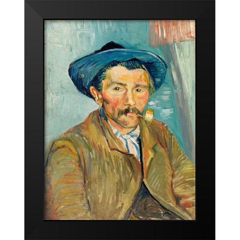 The Smoker (Le Fumeur) (1888) Black Modern Wood Framed Art Print by Van Gogh, Vincent