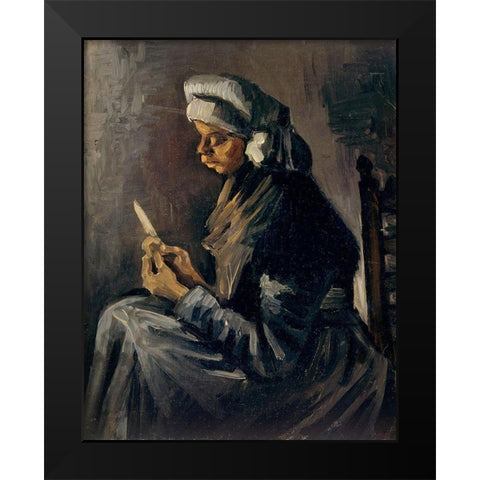 The Potato Peeler (1885) Black Modern Wood Framed Art Print by Van Gogh, Vincent