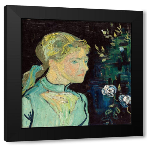 Adeline Ravoux (1890) Black Modern Wood Framed Art Print by Van Gogh, Vincent