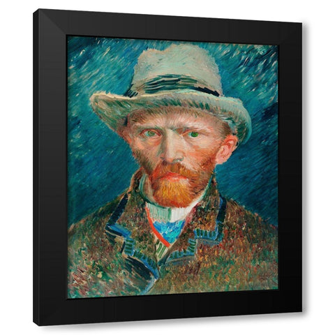 Self-portrait (1887) Black Modern Wood Framed Art Print with Double Matting by Van Gogh, Vincent