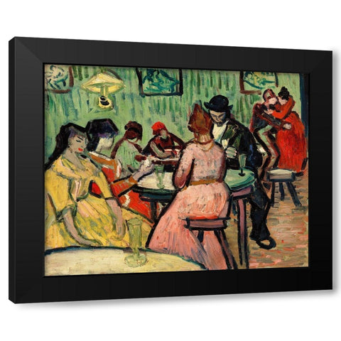 The Brothel (Le Lupanar) (1888) Black Modern Wood Framed Art Print with Double Matting by Van Gogh, Vincent
