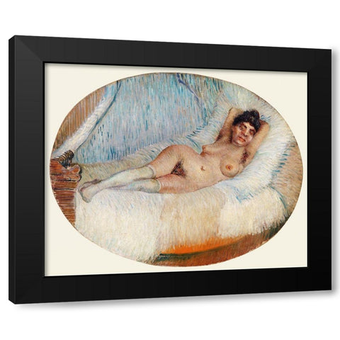 Reclining Nude (Femme nue Ã©tendue sur un lit) (1887) Black Modern Wood Framed Art Print by Van Gogh, Vincent