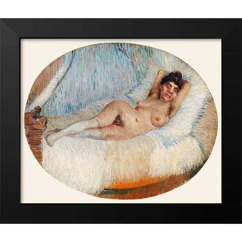 Reclining Nude (Femme nue Ã©tendue sur un lit) (1887) Black Modern Wood Framed Art Print by Van Gogh, Vincent