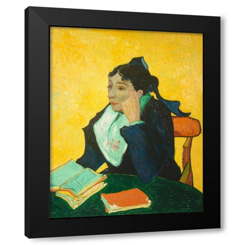 Madame Joseph-Michel Ginoux (1888â€“1889) Black Modern Wood Framed Art Print with Double Matting by Van Gogh, Vincent