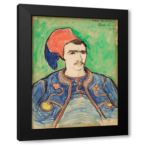 The Zouave (1888) Black Modern Wood Framed Art Print with Double Matting by Van Gogh, Vincent