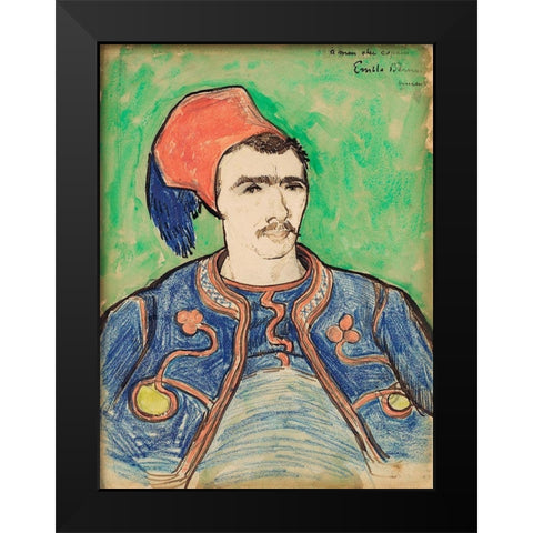 The Zouave (1888) Black Modern Wood Framed Art Print by Van Gogh, Vincent