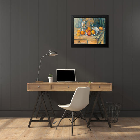 Still Life with Milk Jug and Fruit (ca. 1900) Black Modern Wood Framed Art Print by Cezanne, Paul