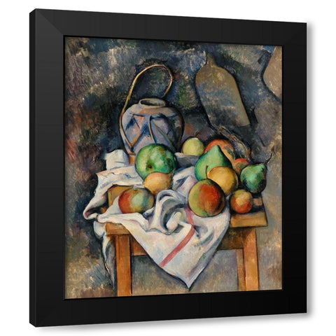 Ginger Jar Black Modern Wood Framed Art Print with Double Matting by Cezanne, Paul