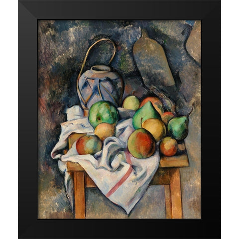 Ginger Jar Black Modern Wood Framed Art Print by Cezanne, Paul