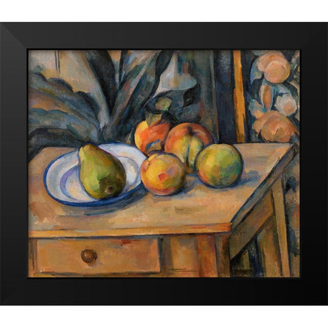 The Large Pear Black Modern Wood Framed Art Print by Cezanne, Paul