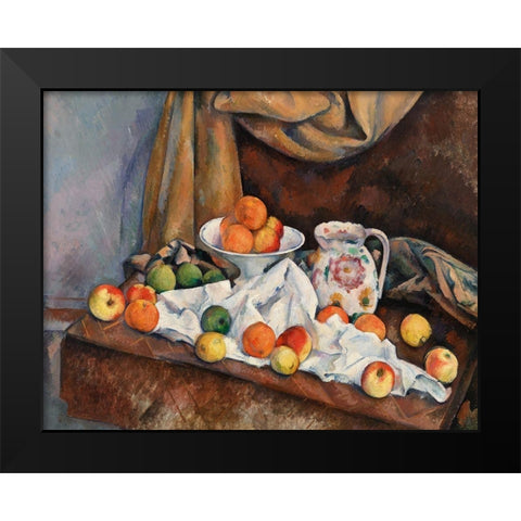 Still Life Black Modern Wood Framed Art Print by Cezanne, Paul