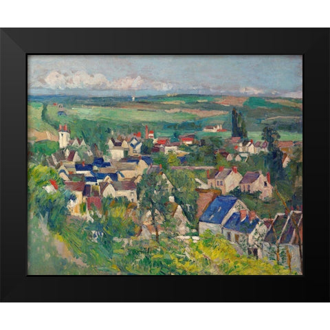 Auvers, Panoramic View Black Modern Wood Framed Art Print by Cezanne, Paul