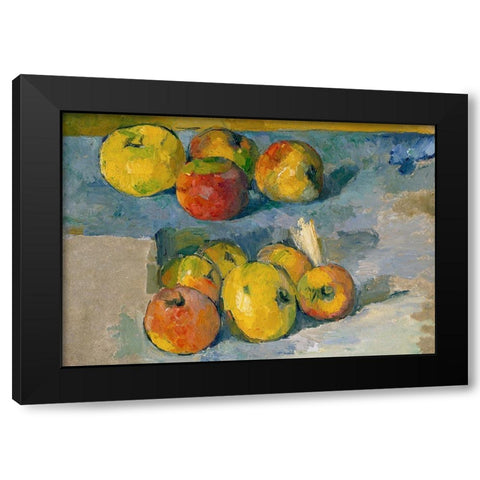 Apples Black Modern Wood Framed Art Print with Double Matting by Cezanne, Paul