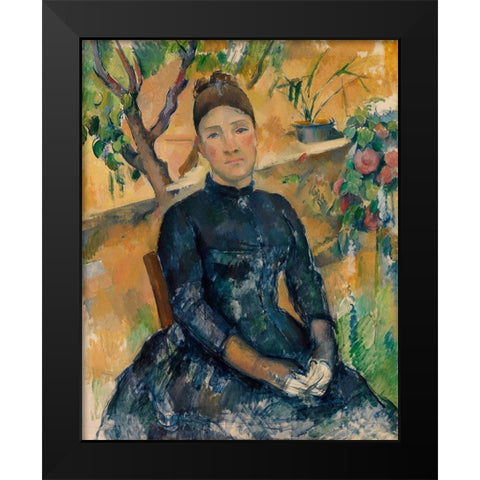 Madame CÃ©zanne Black Modern Wood Framed Art Print by Cezanne, Paul