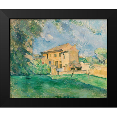 The Farm at the Jas de Bouffan Black Modern Wood Framed Art Print by Cezanne, Paul