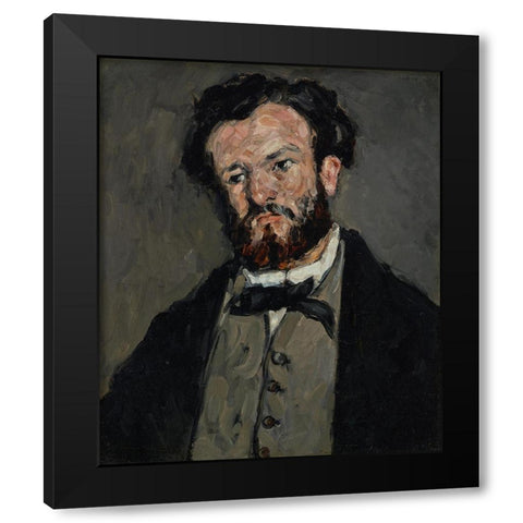 Portrait of Anthony ValabrÃ¨gue Black Modern Wood Framed Art Print with Double Matting by Cezanne, Paul