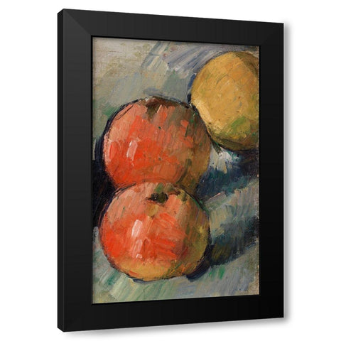 Three ApplesÂ  Black Modern Wood Framed Art Print with Double Matting by Cezanne, Paul
