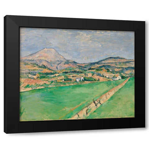 Toward Mont Sainte-Victoire Black Modern Wood Framed Art Print with Double Matting by Cezanne, Paul