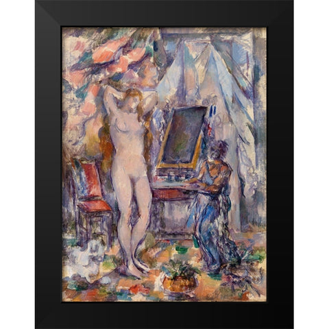 The Toilette Black Modern Wood Framed Art Print by Cezanne, Paul