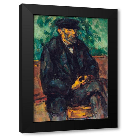 The Gardener Vallier Black Modern Wood Framed Art Print by Cezanne, Paul