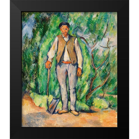 Gardener Black Modern Wood Framed Art Print by Cezanne, Paul