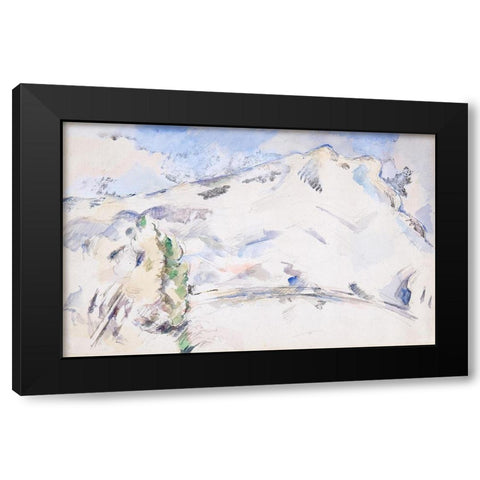 Mont Sainte-Victoire Black Modern Wood Framed Art Print by Cezanne, Paul
