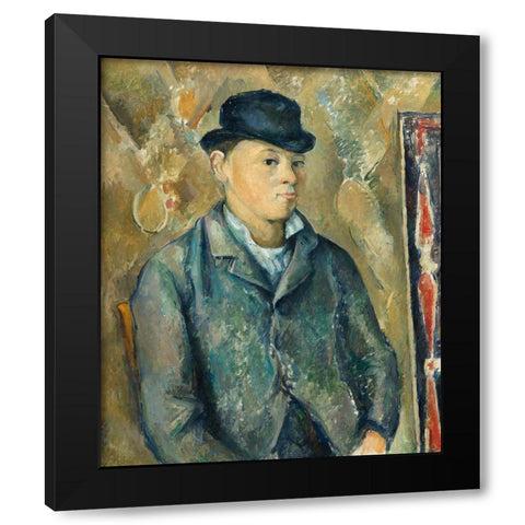 The Artists Son, Paul Black Modern Wood Framed Art Print by Cezanne, Paul