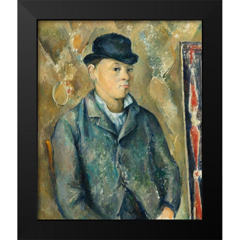 The Artists Son, Paul Black Modern Wood Framed Art Print by Cezanne, Paul