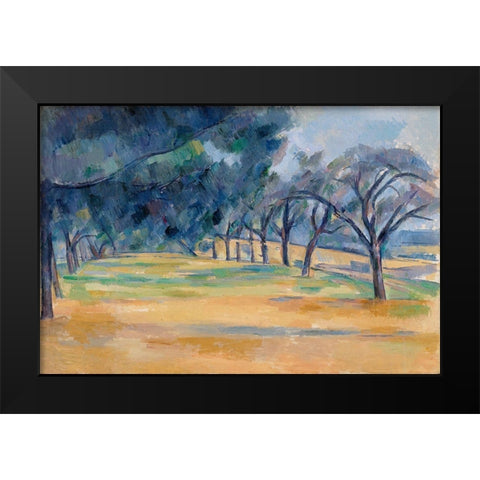 The Allee at Marines Black Modern Wood Framed Art Print by Cezanne, Paul