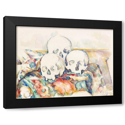 The Three SkullsÂ  Black Modern Wood Framed Art Print by Cezanne, Paul