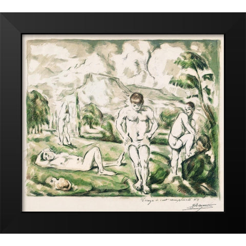 The Bathers [Large version] Black Modern Wood Framed Art Print by Cezanne, Paul