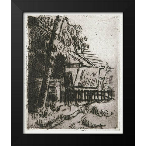 Landscape in AuversÂ  Black Modern Wood Framed Art Print by Cezanne, Paul