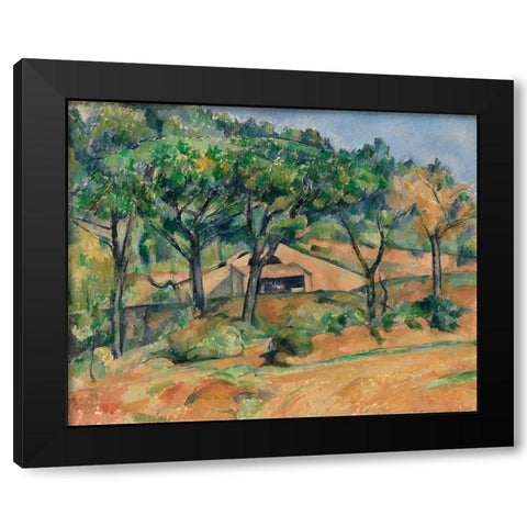 House in Provence Black Modern Wood Framed Art Print with Double Matting by Cezanne, Paul