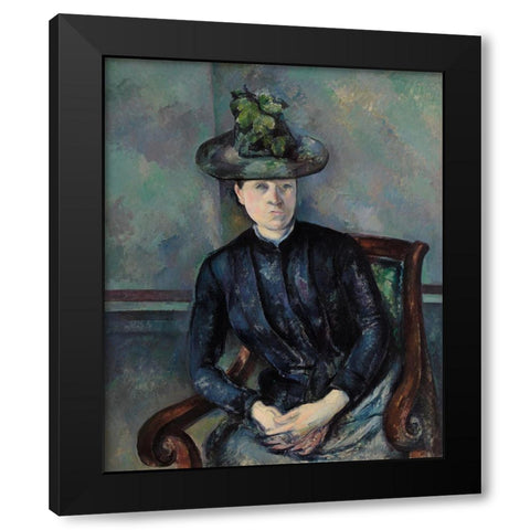 Madame CÃ©zanne with Green HatÂ  Black Modern Wood Framed Art Print by Cezanne, Paul