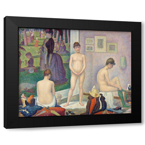 Models Black Modern Wood Framed Art Print by Seurat, Georges