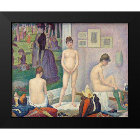 Models Black Modern Wood Framed Art Print by Seurat, Georges