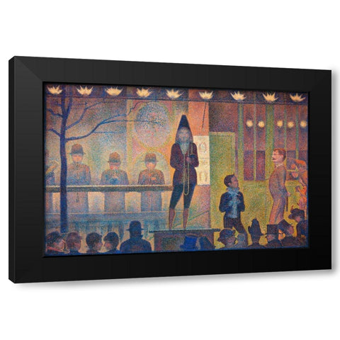 Circus Sideshow Black Modern Wood Framed Art Print by Seurat, Georges