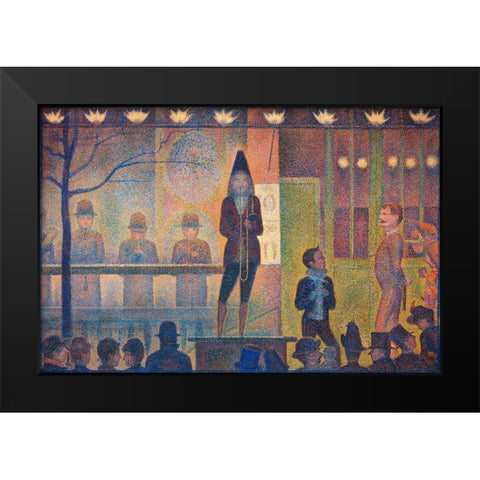 Circus Sideshow Black Modern Wood Framed Art Print by Seurat, Georges