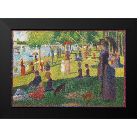 Study For a Sunday on La Grande Jatte Black Modern Wood Framed Art Print by Seurat, Georges