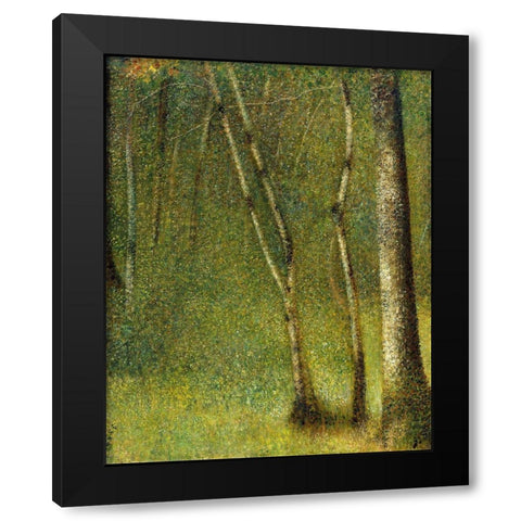 The Forest at PontaubertÂ  Black Modern Wood Framed Art Print by Seurat, Georges