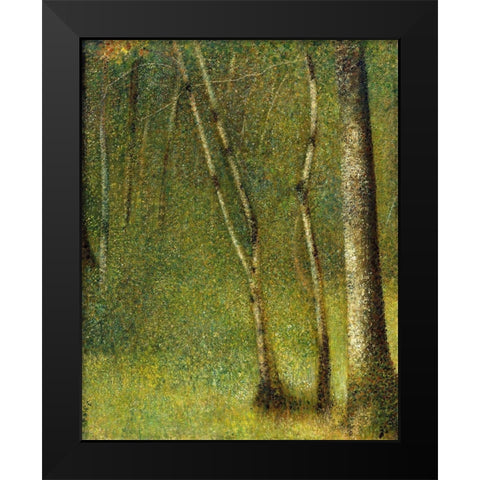 The Forest at PontaubertÂ  Black Modern Wood Framed Art Print by Seurat, Georges