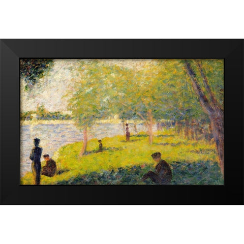 Study for a Sunday on La Grande Jatte Black Modern Wood Framed Art Print by Seurat, Georges