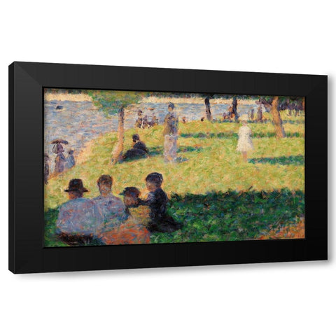 Group of Figures Black Modern Wood Framed Art Print by Seurat, Georges