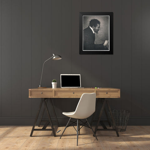 Aman-Jean, Portrait of Edmond Francois Aman-Jean Black Modern Wood Framed Art Print by Seurat, Georges