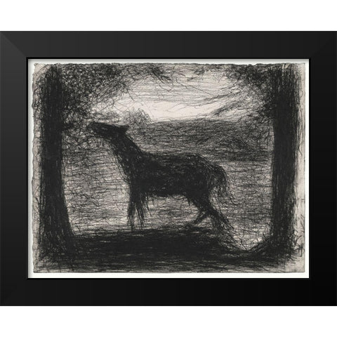 Foal, Le Poulain Black Modern Wood Framed Art Print by Seurat, Georges