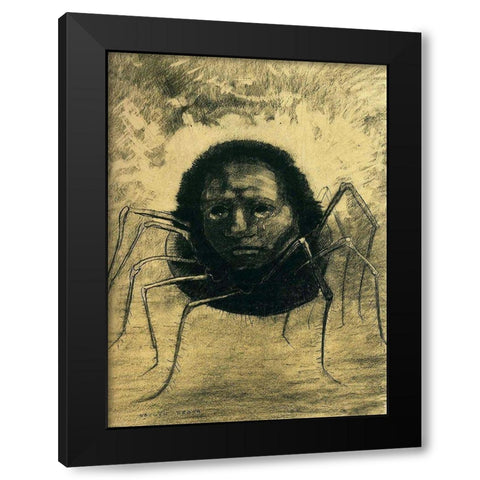 The Crying Spider Black Modern Wood Framed Art Print by Redon, Odilon