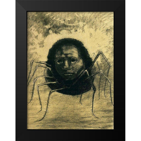The Crying Spider Black Modern Wood Framed Art Print by Redon, Odilon