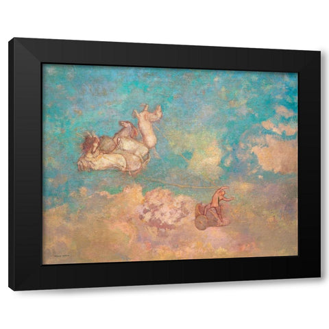 The Chariot of Apollo Black Modern Wood Framed Art Print by Redon, Odilon